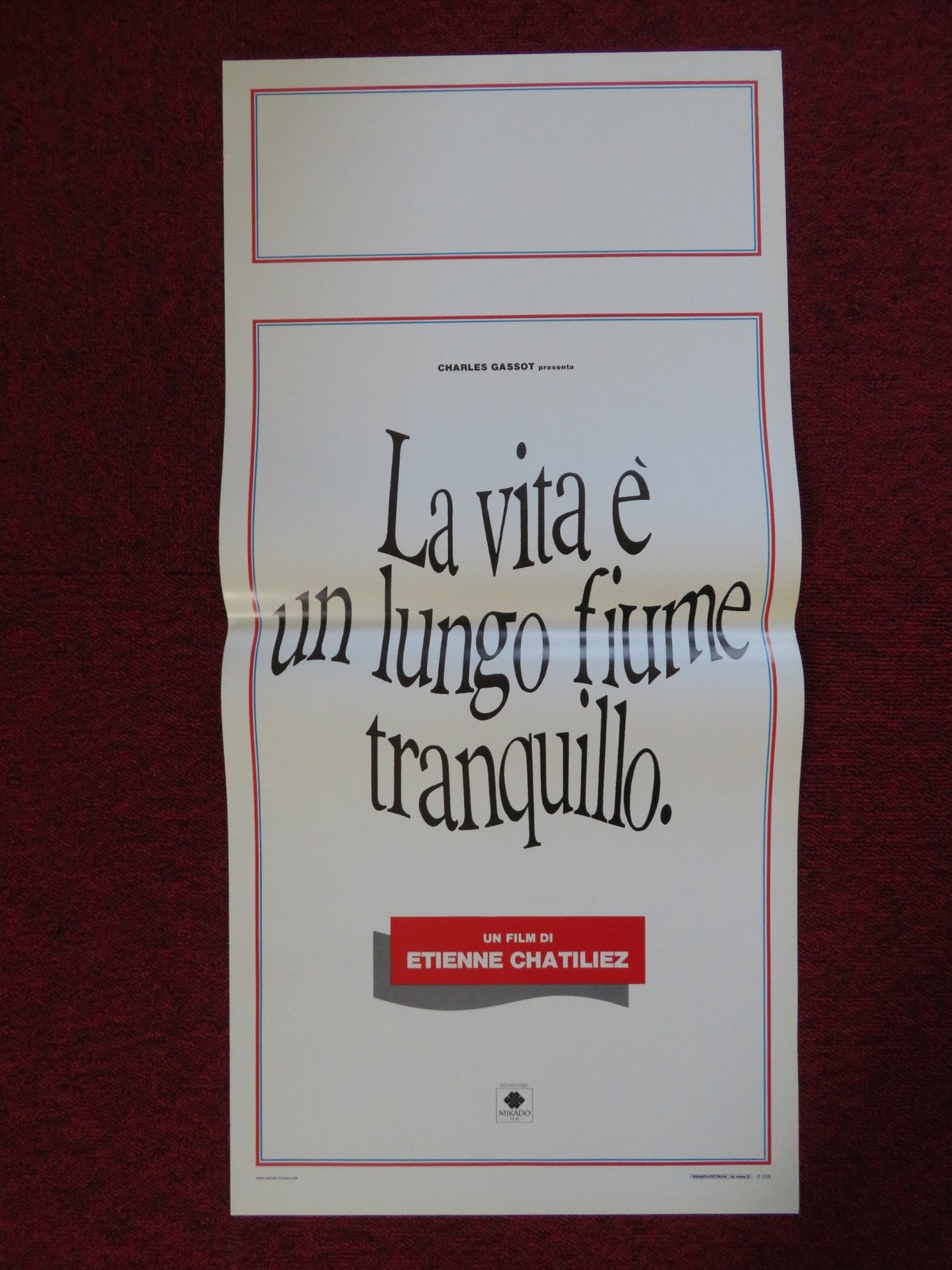 LIFE IS A LONG QUIET RIVER ITALIAN LOCANDINA (27.5"x13") POSTER B. MAGIMEL 1988 Rendezvous Cinema Movie posters