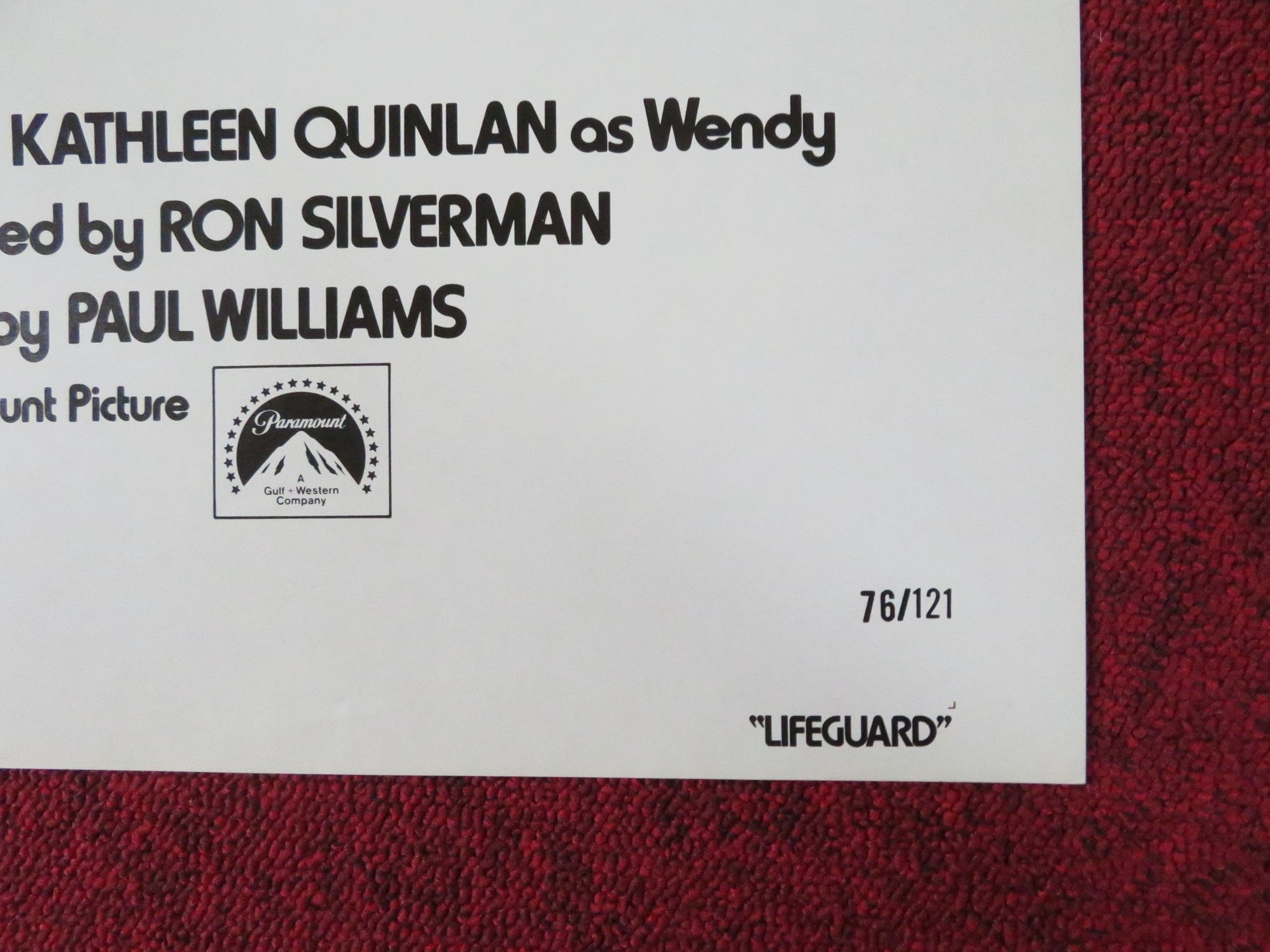 LIFEGUARD FOLDED US ONE SHEET POSTER SAM ELLIOTT ANNE ARCHER 1976 Rendezvous Cinema Movie posters