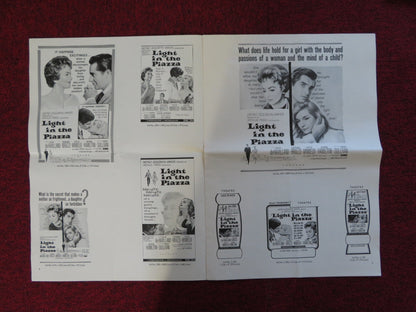 LIGHT IN THE PIAZZA UNCUT METRO GOLDWYN MAYER FOLDED PRESS BOOK BRAZZI 1962 Rendezvous Cinema Movie posters