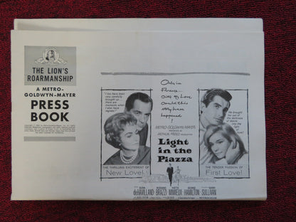 LIGHT IN THE PIAZZA UNCUT METRO GOLDWYN MAYER FOLDED PRESS BOOK BRAZZI 1962 Rendezvous Cinema Movie posters