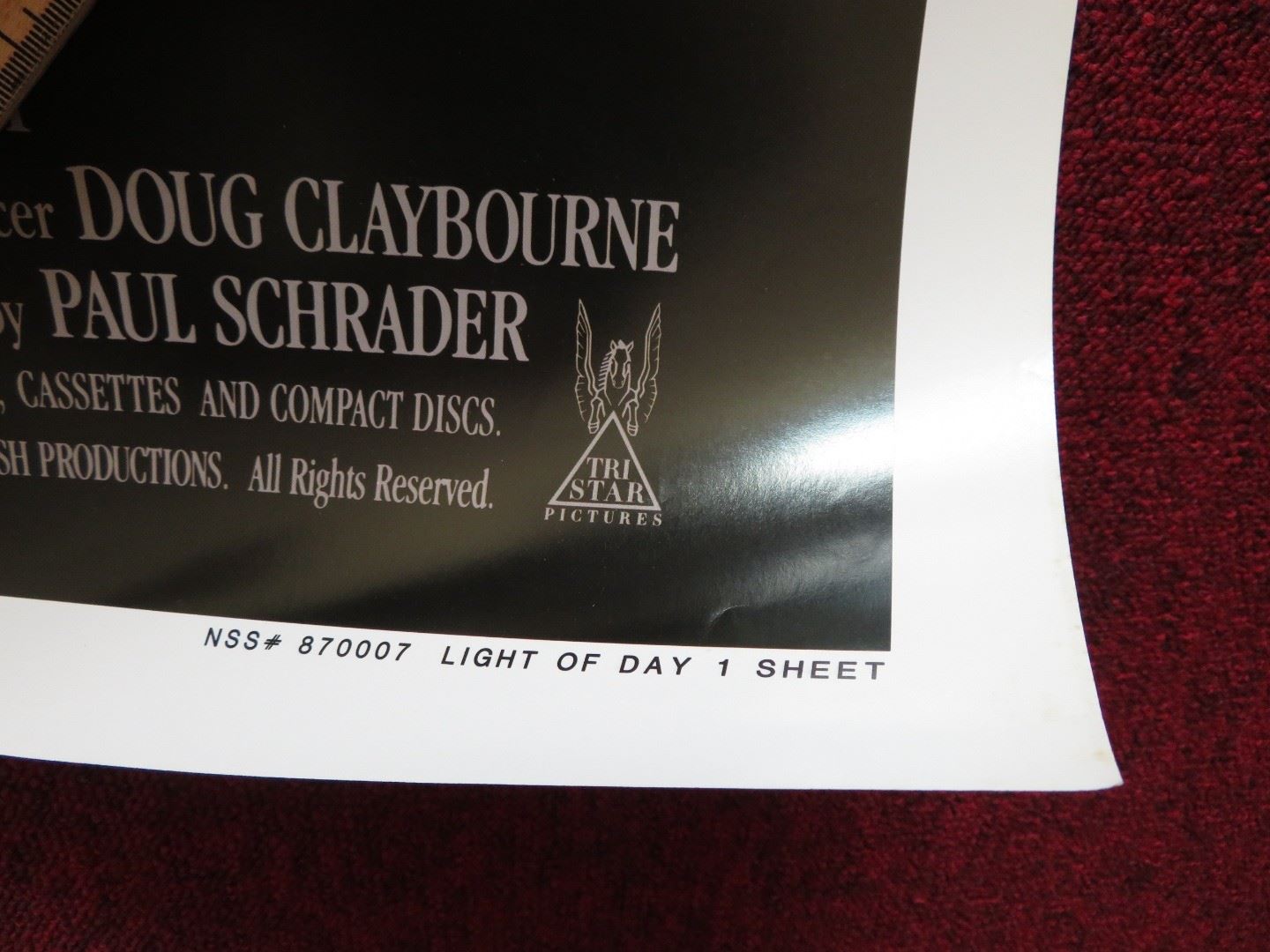 LIGHT OF DAY US ONE SHEET ROLLED POSTER MICHAEL J.FOX JOAN JETT 1987 Movie posters