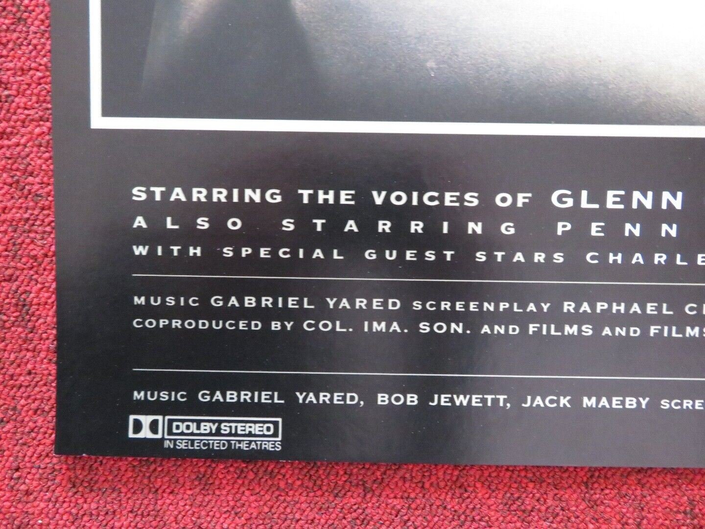 LIGHT YEARS / Gandahar FOLDED US ONE SHEET POSTER GLENN CLOSE 1988 Movie posters