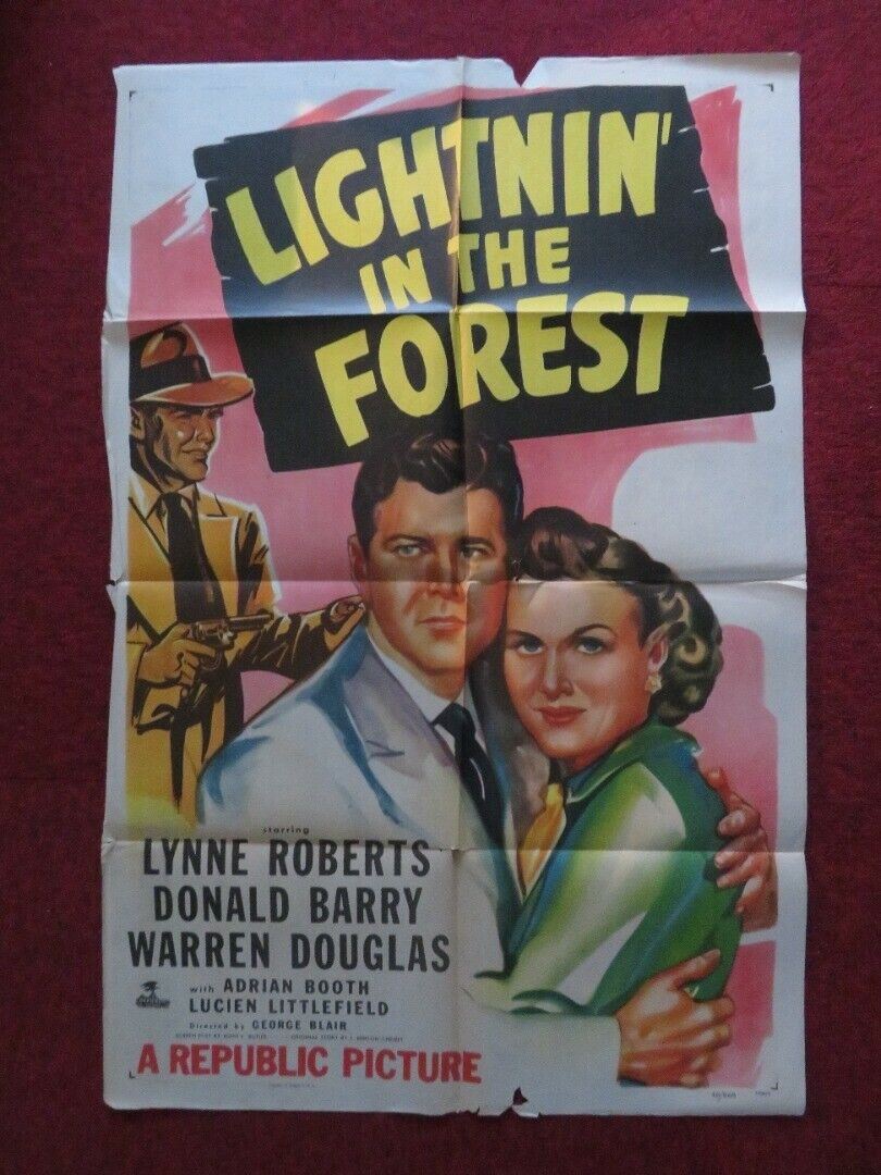 LIGHTNIN' IN THE FOREST FOLDED US ONE SHEET POSTER LYNNE ROBERTS 1948 Movie posters