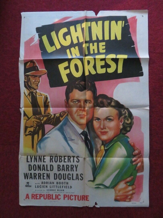 LIGHTNIN' IN THE FOREST FOLDED US ONE SHEET POSTER LYNNE ROBERTS 1948 Movie posters