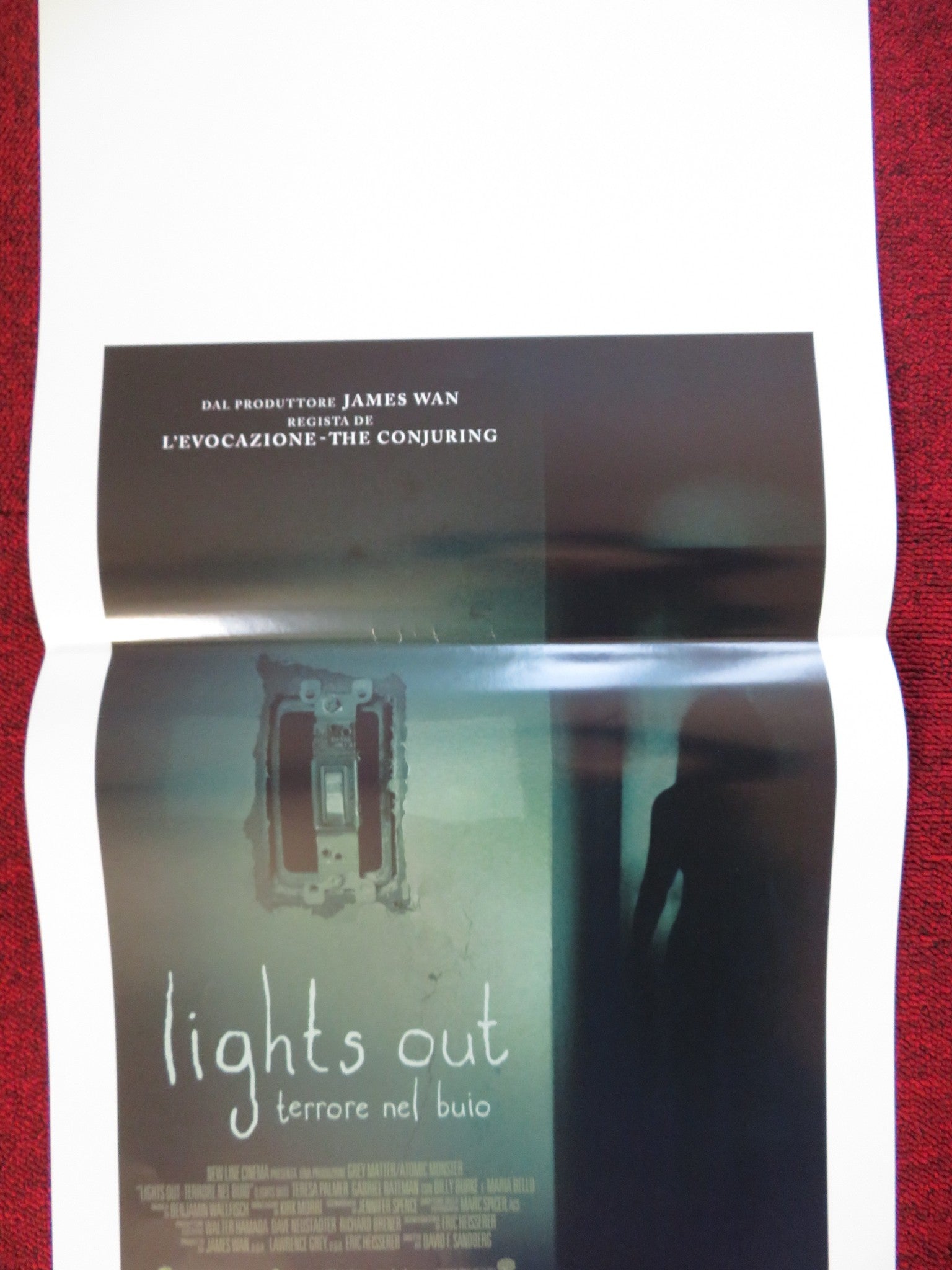 LIGHTS OUT - TERRORE NEL BUIO ITALIAN LOCANDINA (27.5"x13") POSTER PALMER 2016 Rendezvous Cinema Movie posters