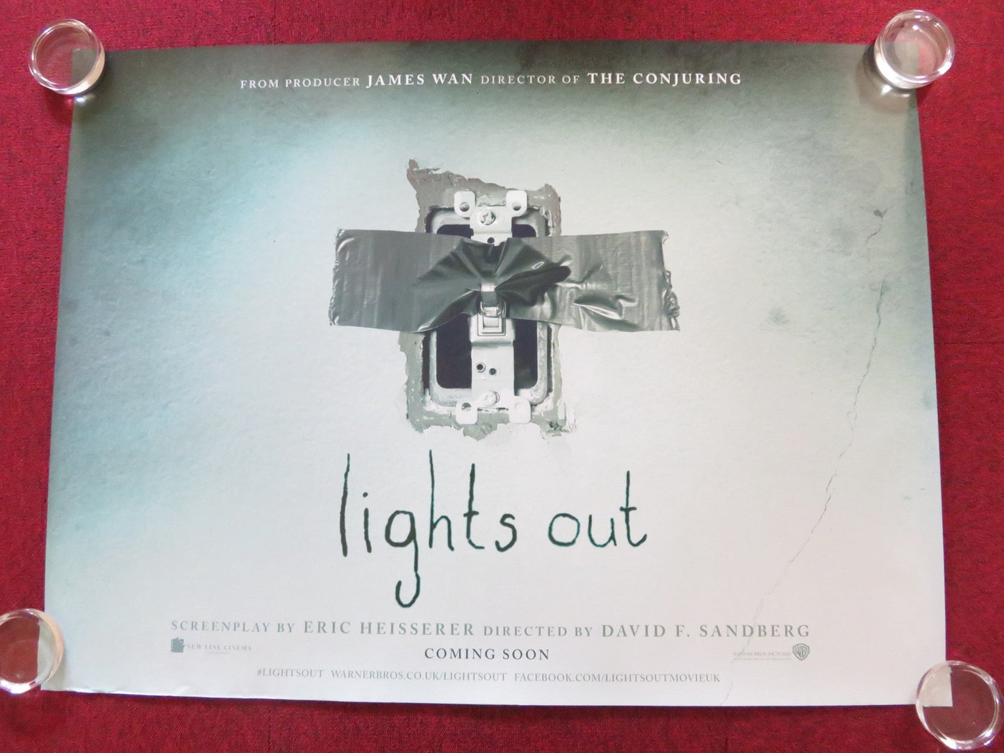 LIGHTS OUT UK QUAD (30"x 40") ROLLED POSTER TERESA PALMER GABRIEL BATEMAN 2016 Rendezvous Cinema Movie posters