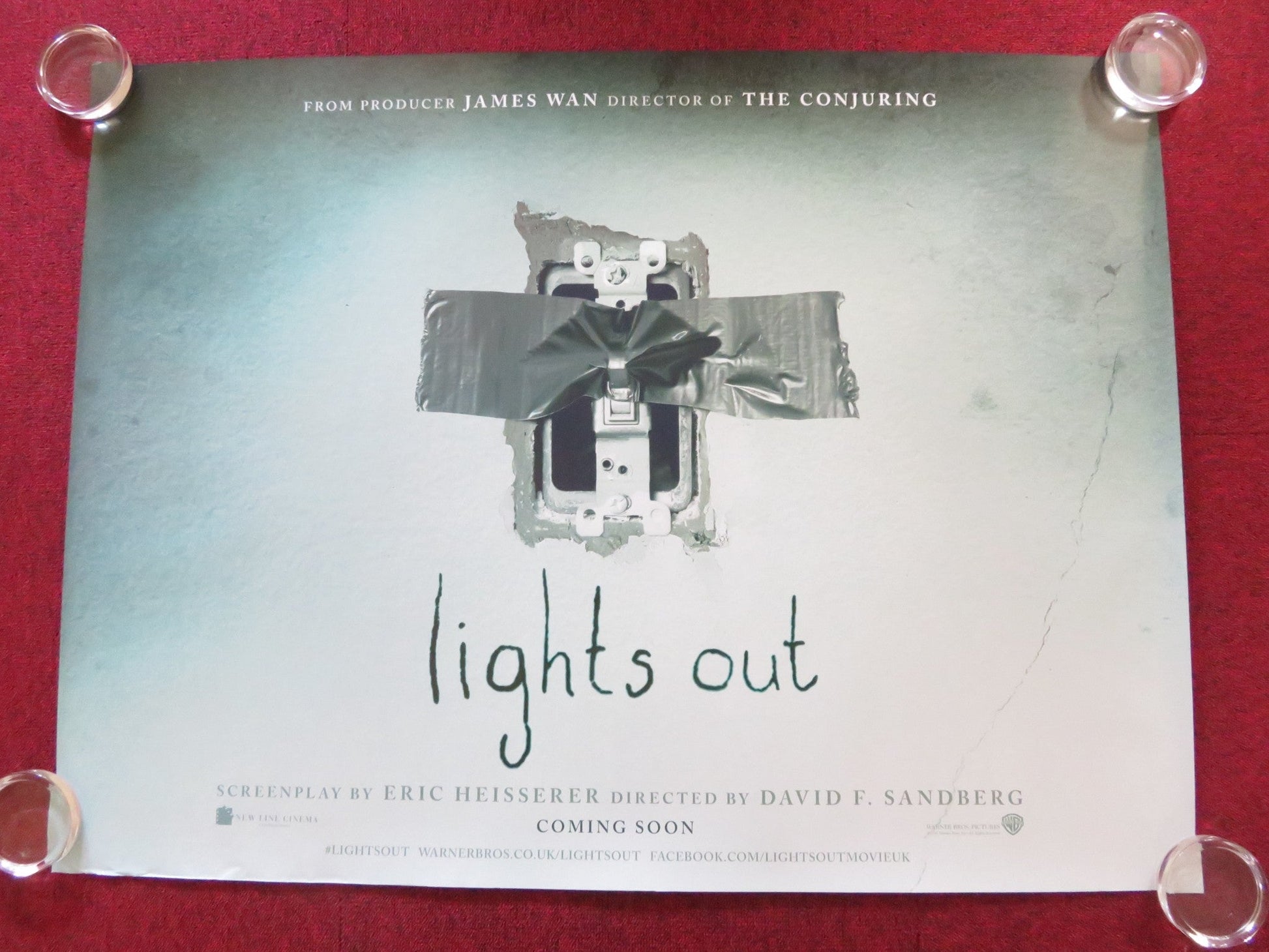 LIGHTS OUT UK QUAD (30"x 40") ROLLED POSTER TERESA PALMER GABRIEL BATEMAN 2016 Rendezvous Cinema Movie posters