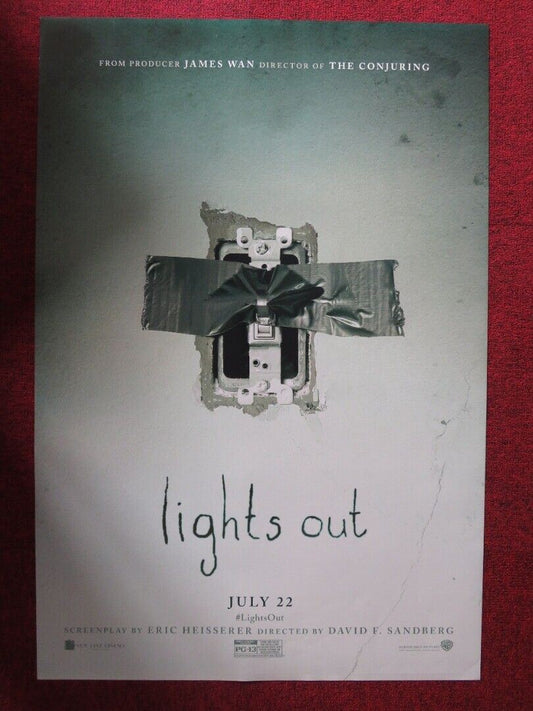 LIGHTS OUT US ONE SHEET ROLLED POSTER DAVID F.SANDBERG 2016 Movie posters
