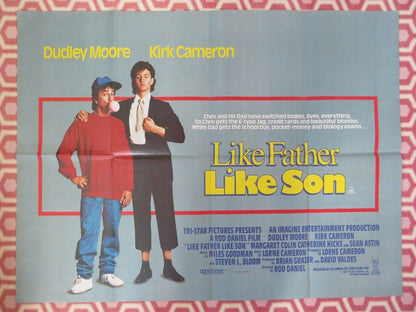 LIKE FATHER LIKE SON BRITISH QUAD(30"x40") POSTER DUDLEY MOORE KIRK CAMERON 1987 Movie posters