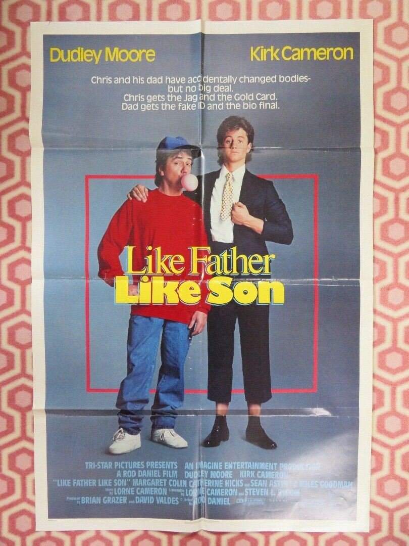 LIKE FATHER LIKE SON FOLDED US ONE SHEET POSTER DUDLEY MOORE KIRK CAMERON 1987 Movie posters