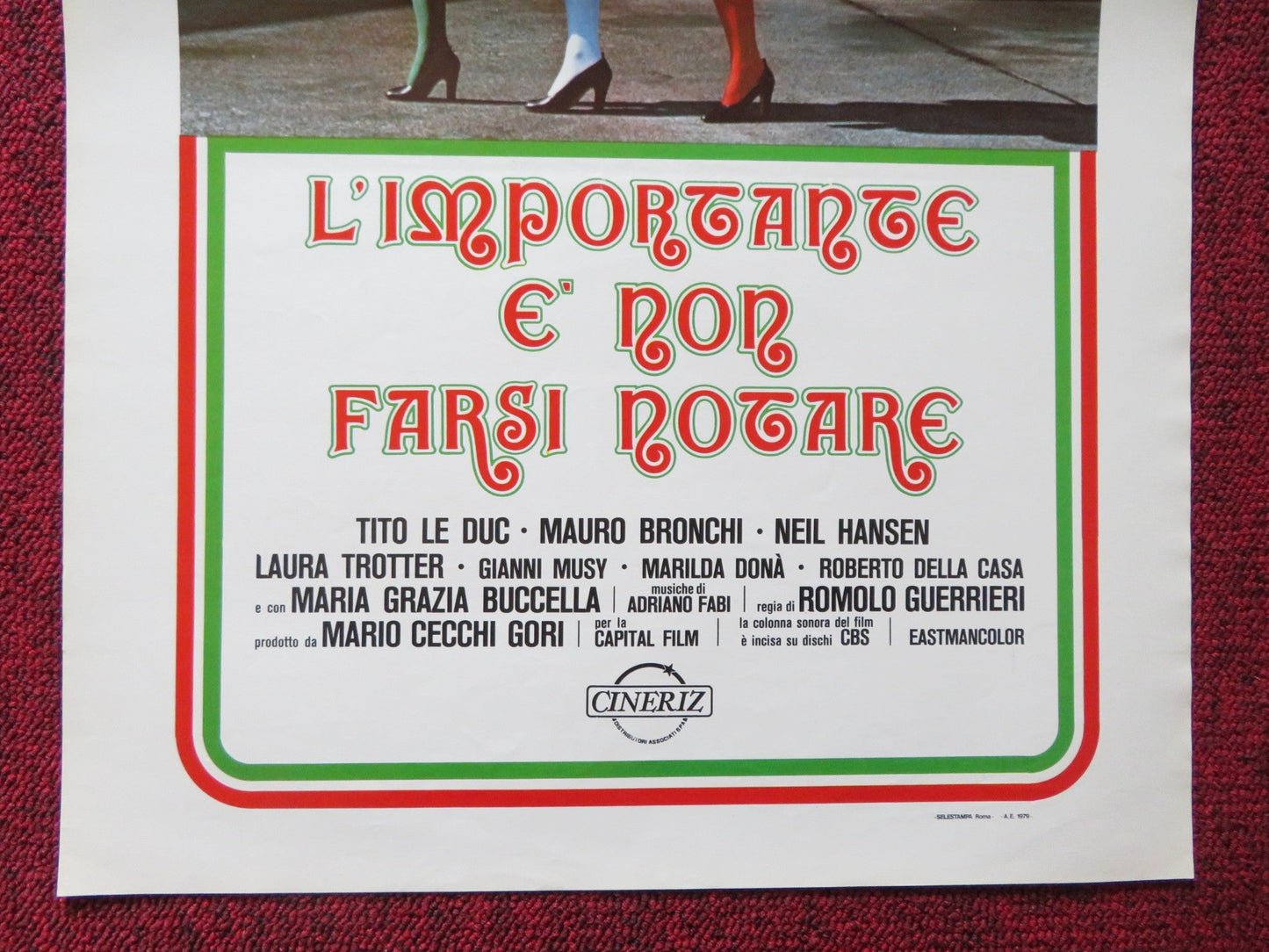 L'IMPORTANTE E' NON FARSI NOTARE ITALIAN LOCANDINA POSTER TITO LE DUC 1979 Rendezvous Cinema Movie posters