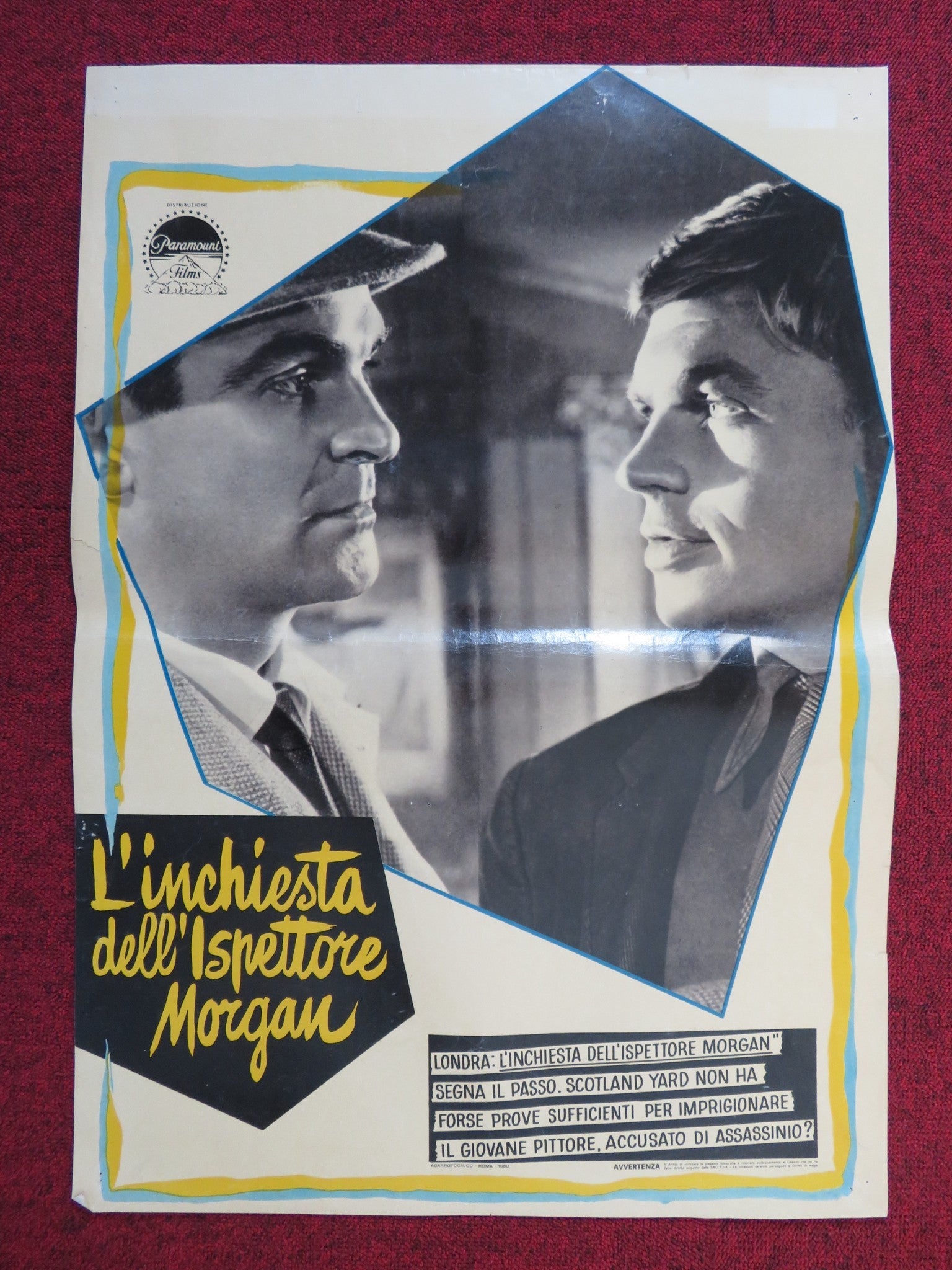 L'INCHIESTA DELL'ISPETTORE MORGAN / CHANCE.. - b ITALIAN FOTOBUSTA POSTER 1959 Rendezvous Cinema Movie posters