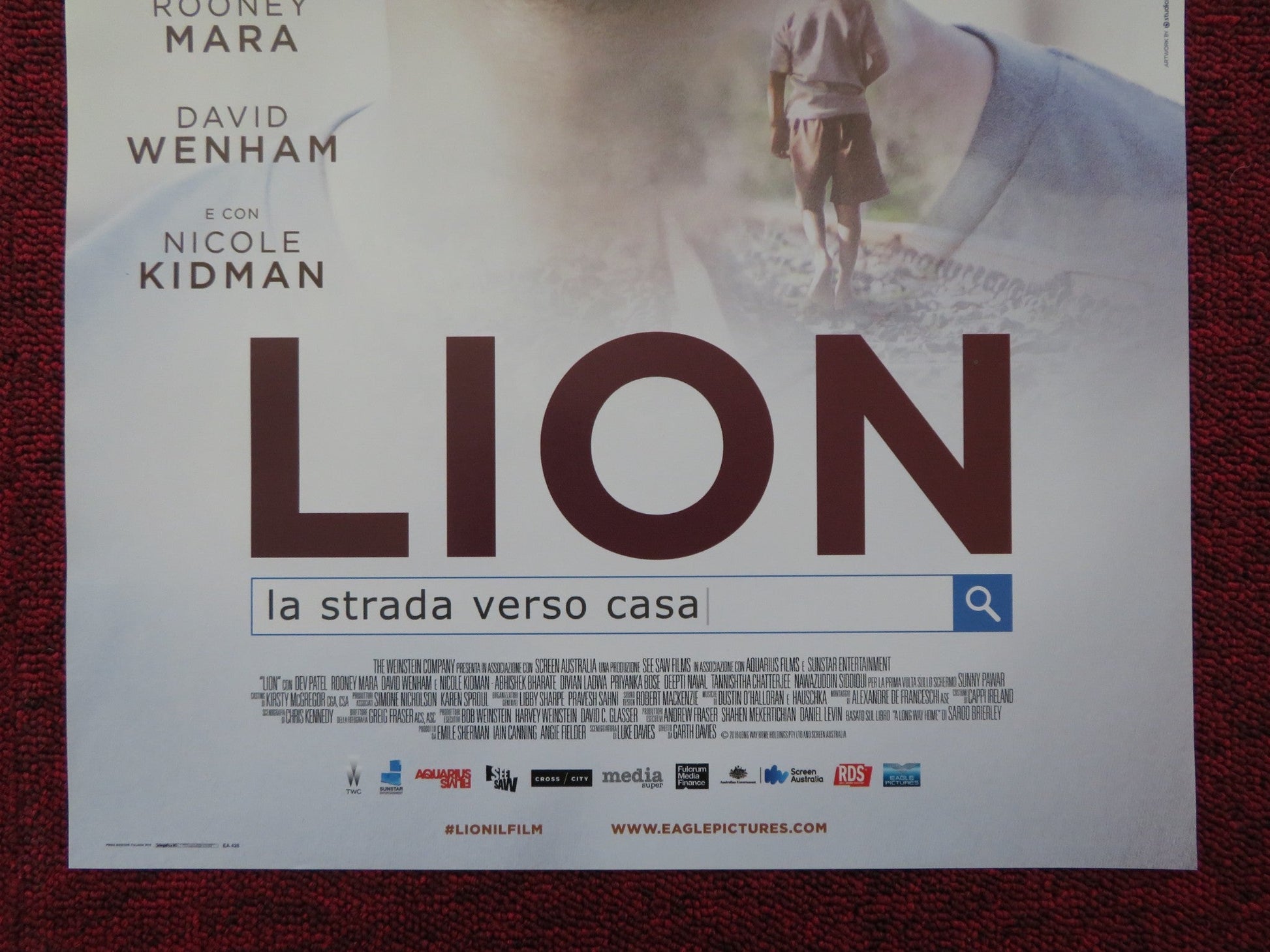 LION ITALIAN LOCANDINA POSTER DEV PATEL ROONEY MARA 2016 Rendezvous Cinema Movie posters