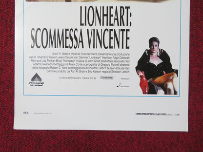 LIONHEART ITALIAN LOCANDINA POSTER JEAN - CLAUDE VAN DAMME HARRISON PAGE 1990 Rendezvous Cinema Movie posters