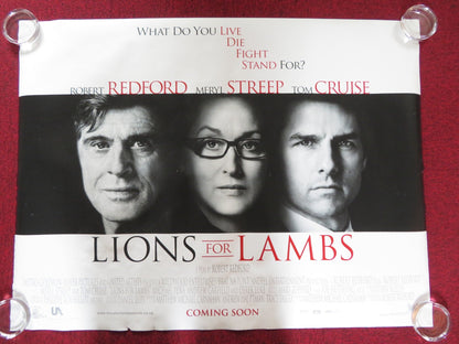 LIONS FOR LAMBS UK QUAD ROLLED POSTER TOM CRUISE ROBERT REDFORD 2007 Rendezvous Cinema Movie posters