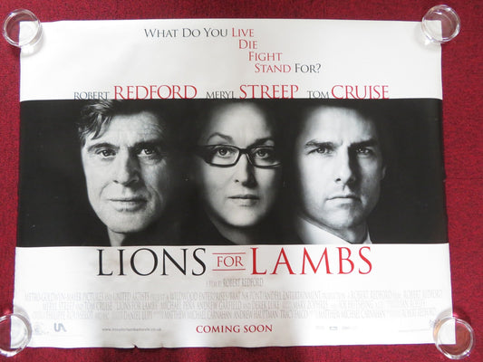 LIONS FOR LAMBS UK QUAD ROLLED POSTER TOM CRUISE ROBERT REDFORD 2007 Rendezvous Cinema Movie posters