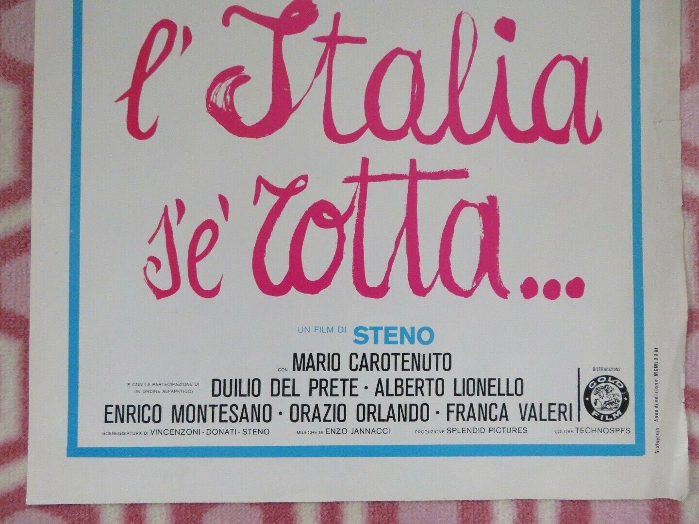 L'ITALIA S'E ROTTA ITALIAN LOCANDINA (27.5"x 13") POSTER DALILA DI LAZZARO 1976 Movie posters