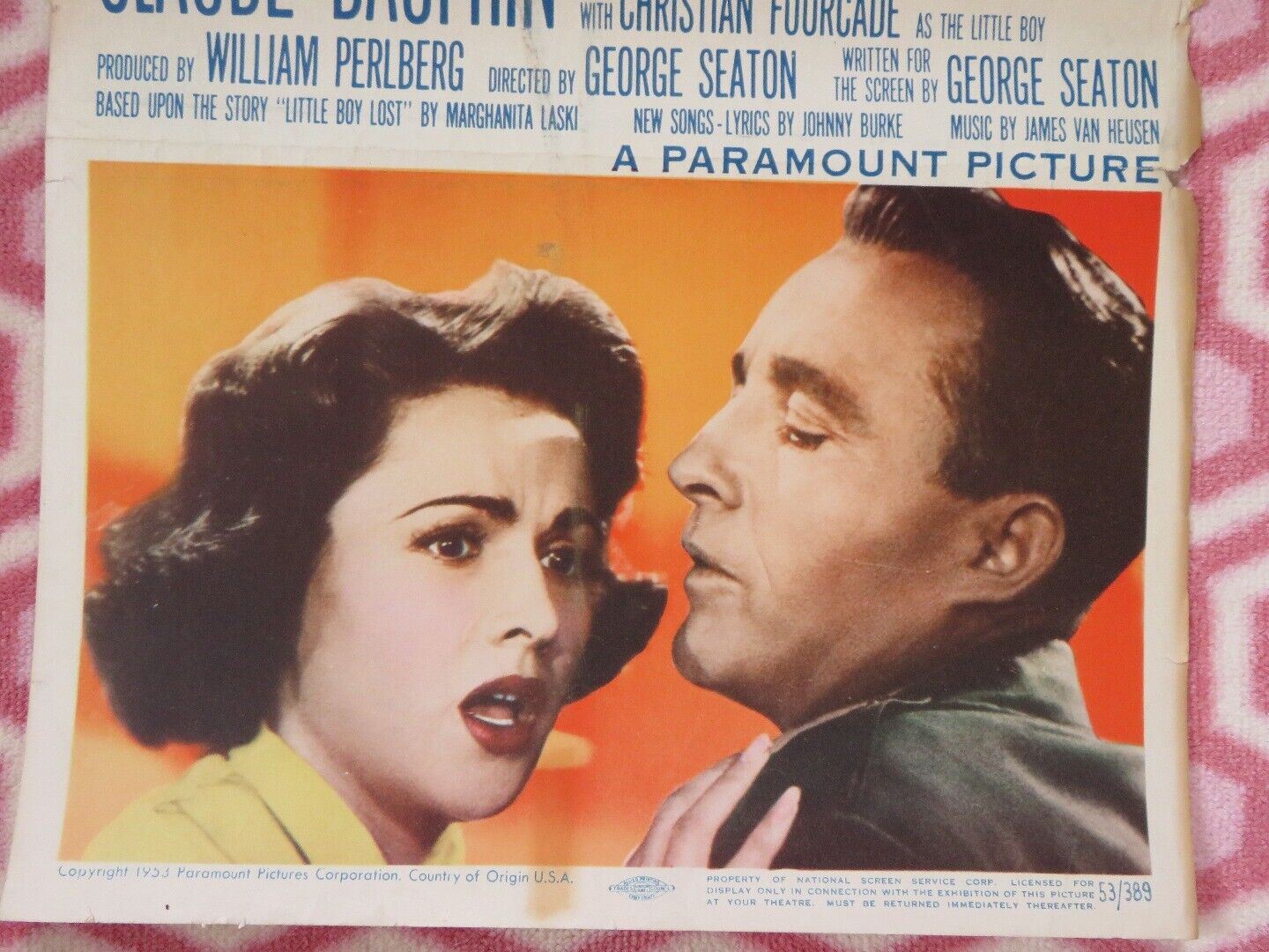 LITTLE BOY LOST US INSERT (14"x 36") POSTER BING CROSBY 1953 Movie posters