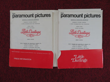 LITTLE DARLINGS PRESSKIT PARAMOUNT PICTURES TATUM O'NEAL KRISTY MCNICHOL 1980 Rendezvous Cinema Movie posters