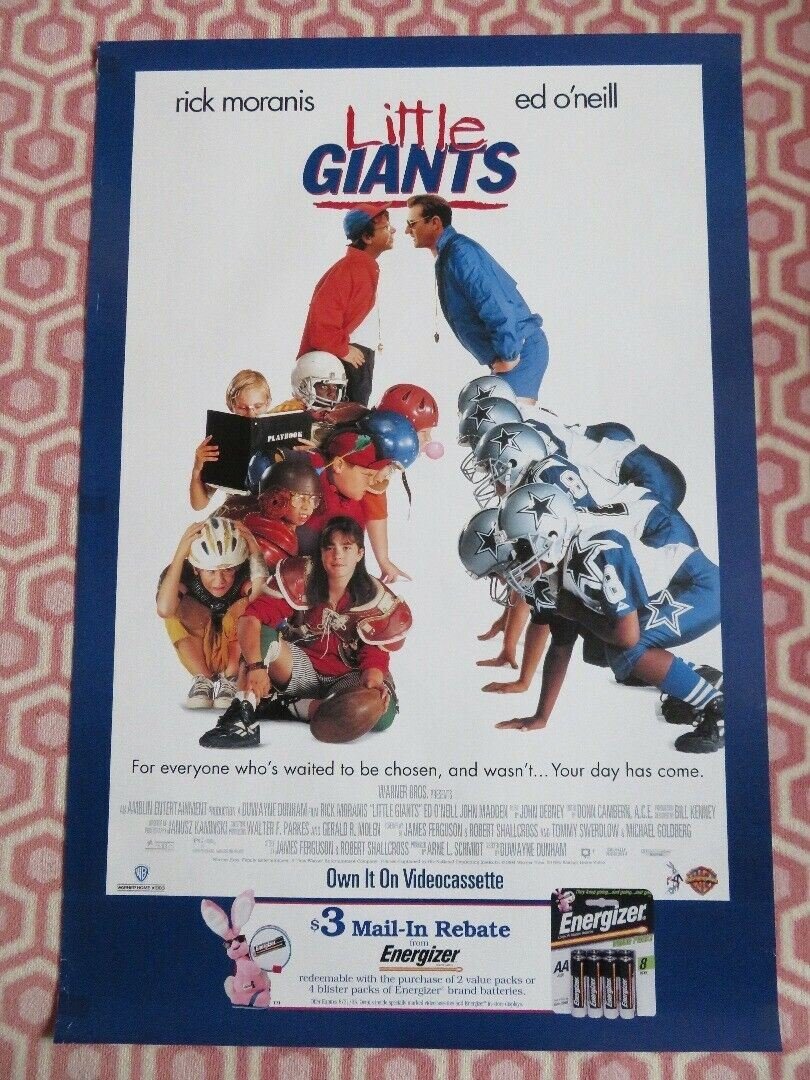 LITTLE GIANTS VHS VIDEO ONE SHEET POSTER ROLLED RICK MORANIS ED' O'NEILL 1994 Rendezvous Cinema Movie posters