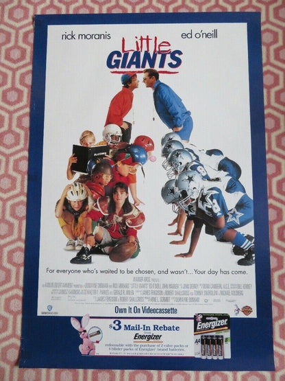 LITTLE GIANTS VHS VIDEO ONE SHEET POSTER ROLLED RICK MORANIS ED' O'NEILL 1994 Rendezvous Cinema Movie posters