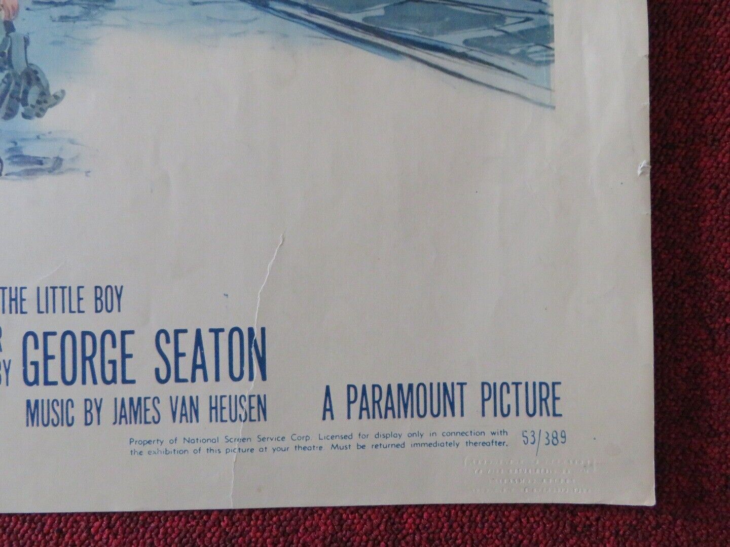 LITTLE LOST BOY US HALF SHEET (22"x 28") POSTER BING CROSBY 1953 Movie posters