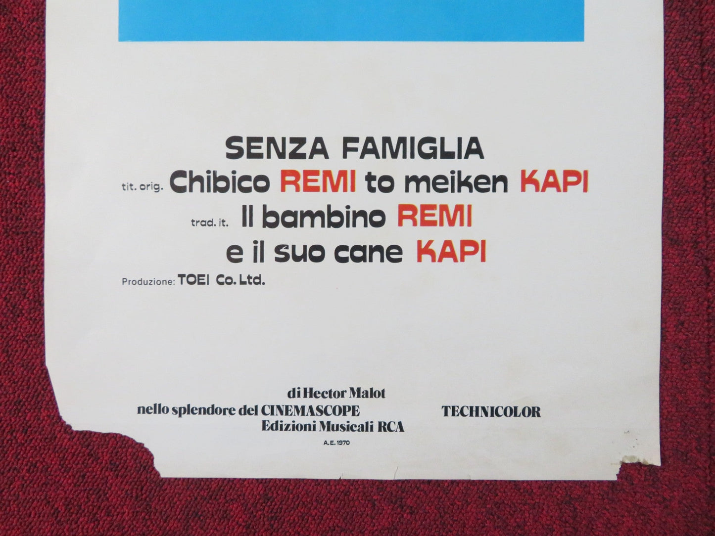 LITTLE REMI AND FAMOUS DOG CAPI ITALIAN LOCANDINA POSTER HECTOR MALOT 1970 Rendezvous Cinema Movie posters