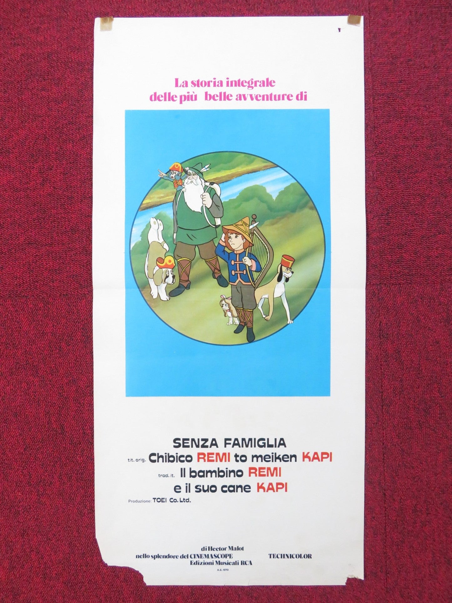 LITTLE REMI AND FAMOUS DOG CAPI ITALIAN LOCANDINA POSTER HECTOR MALOT 1970 Rendezvous Cinema Movie posters