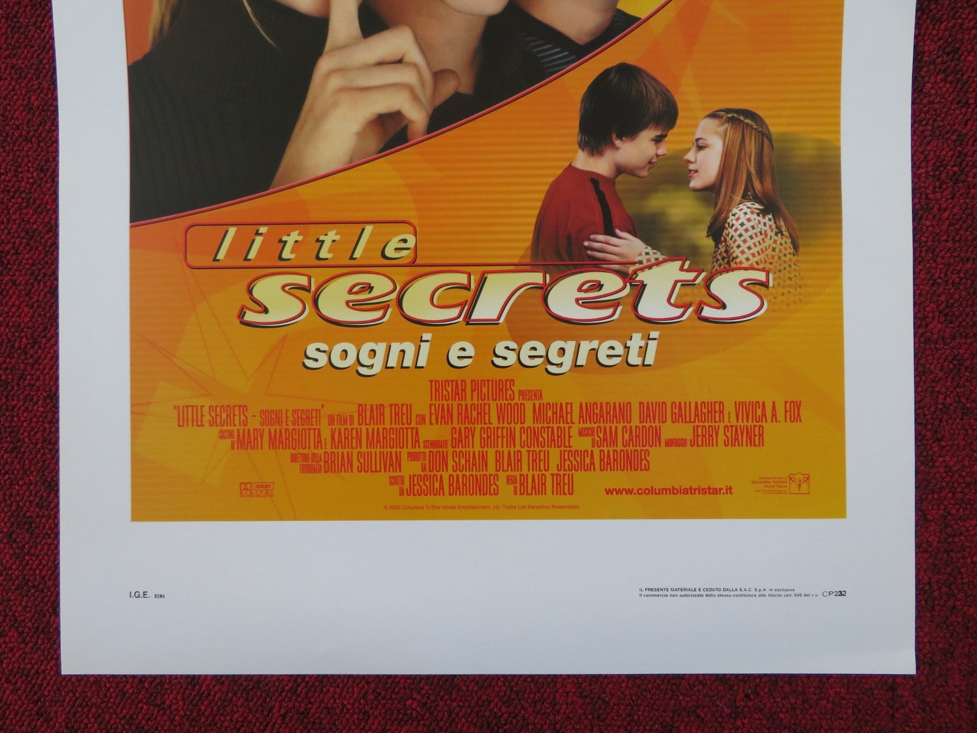 LITTLE SECRETS ITALIAN LOCANDINA POSTER EVAN RACHEL WOOD MICHAEL ANGARANO 2002 Rendezvous Cinema Movie posters