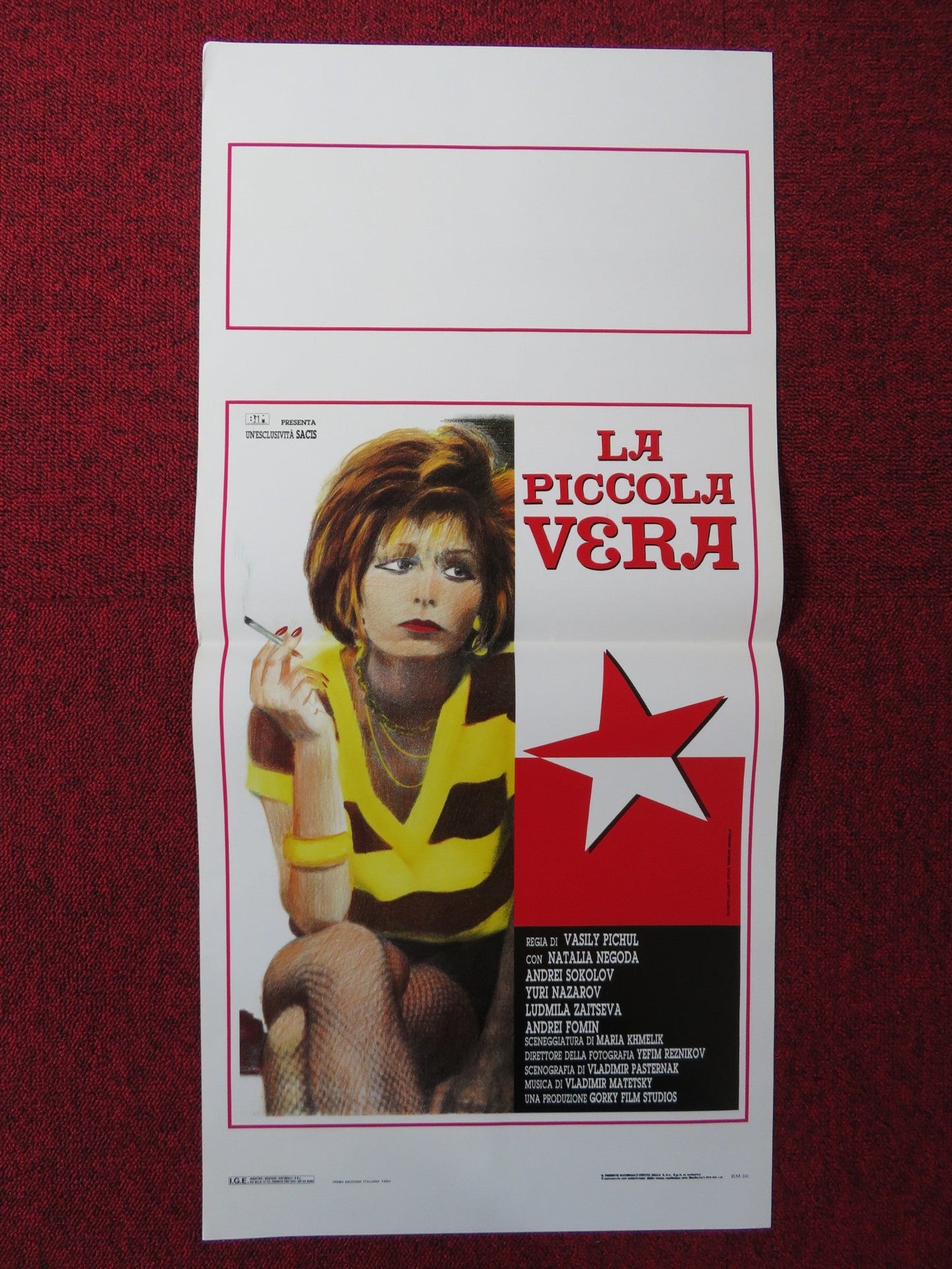 LITTLE VERA ITALIAN LOCANDINA POSTER NATALYA NEGODA ANDREI SOKOLOV 1990 Rendezvous Cinema Movie posters