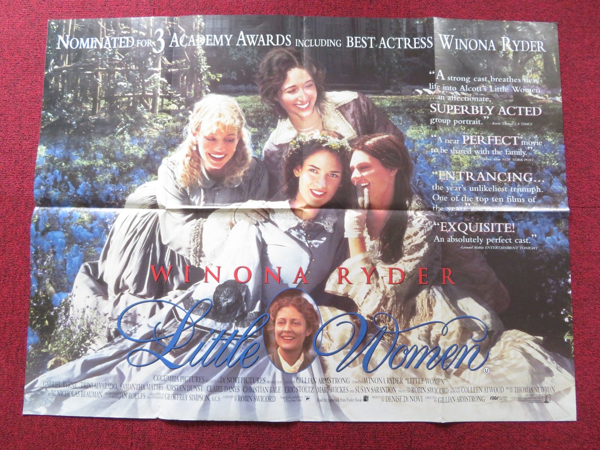 LITTLE WOMEN UK QUAD POSTER FOLDED WINONA RYDER KIRSTEN DUNST 1994 Rendezvous Cinema Movie posters