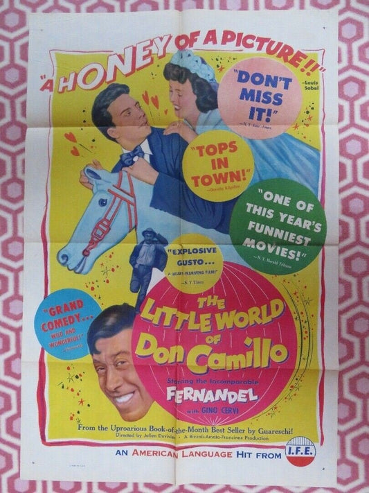 LITTLE WORLD OF DON CAMILLO US ONE SHEET POSTER FERNANDEL GINO CERVI - Rendezvous Cinema