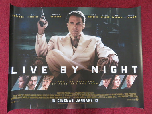 LIVE BY NIGHT UK QUAD (30"x 40") ROLLED POSTER BEN AFFLECK ELLE FANNING 2016 Rendezvous Cinema Movie posters