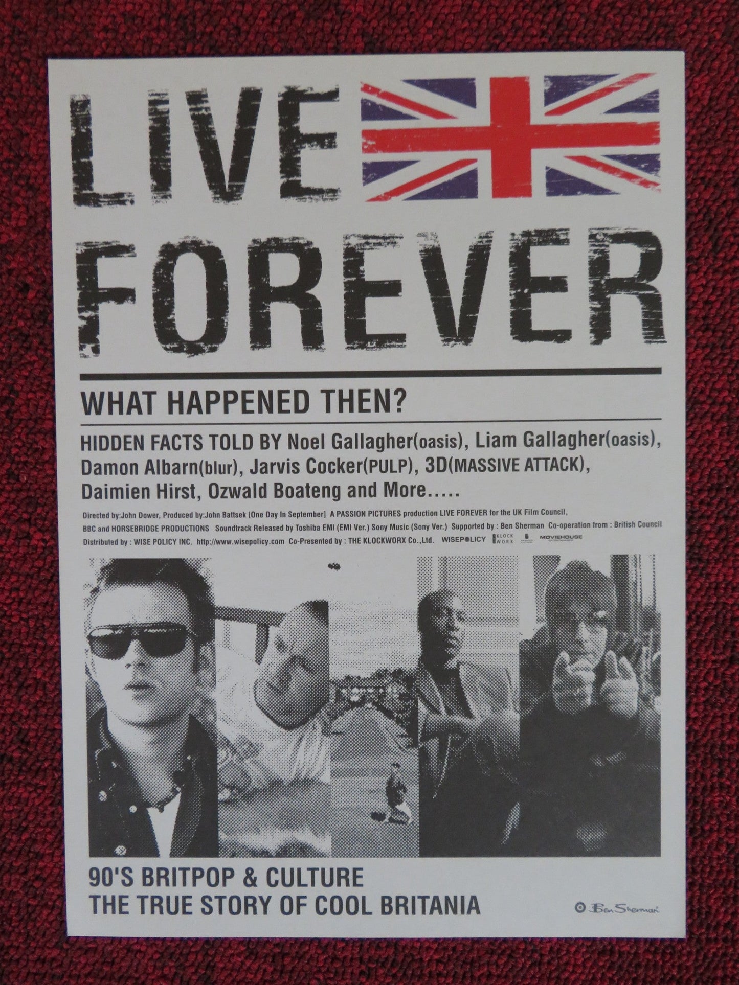 LIVE FOREVER JAPANESE CHIRASHI (B5) POSTER LIAM GALLAGHER DAMON ALBARN 2003 Rendezvous Cinema Movie posters