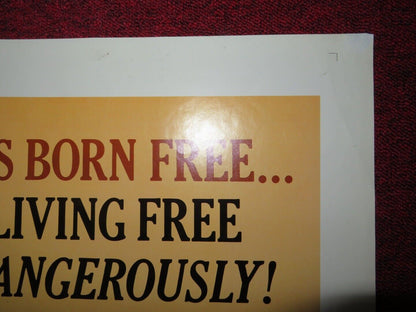 LIVING FREE FOLDED US ONE SHEET POSTER NIGEL DAVENPORT 1972 Movie posters