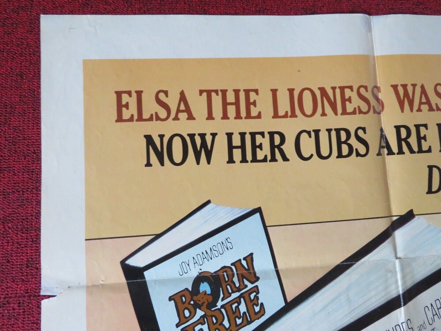 LIVING FREE FOLDED US ONE SHEET POSTER NIGEL DAVENPORT 1972 Movie posters