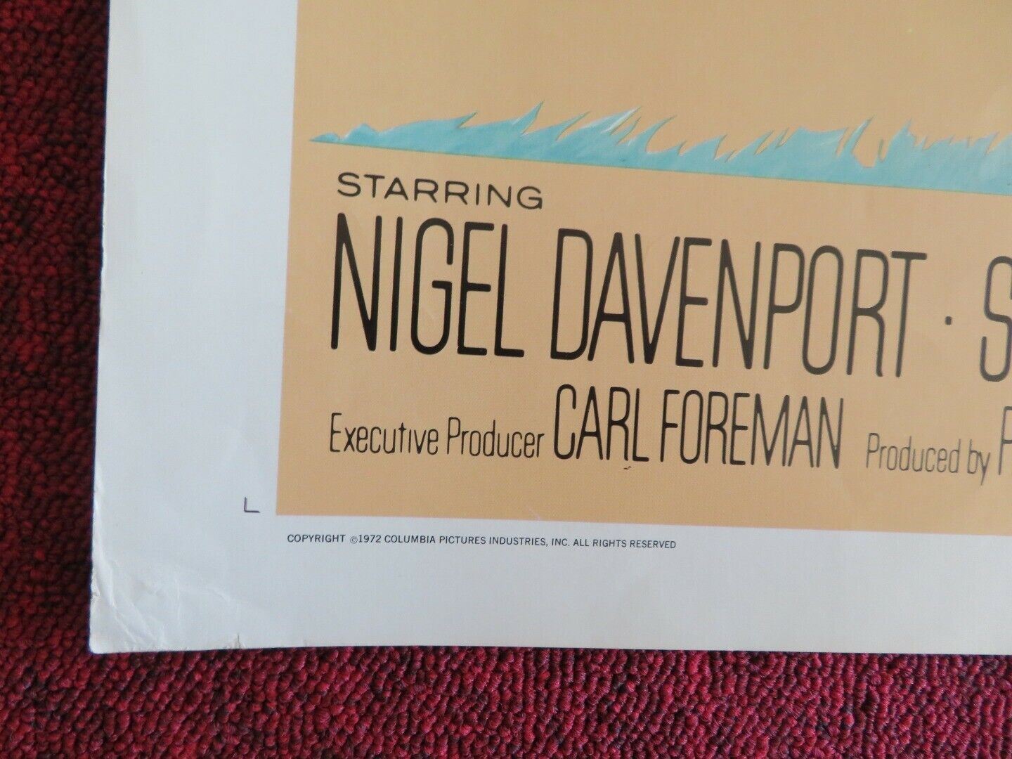 LIVING FREE US HALF SHEET (22"x 28") POSTER NIGEL DAVENPORT 1972 Movie posters