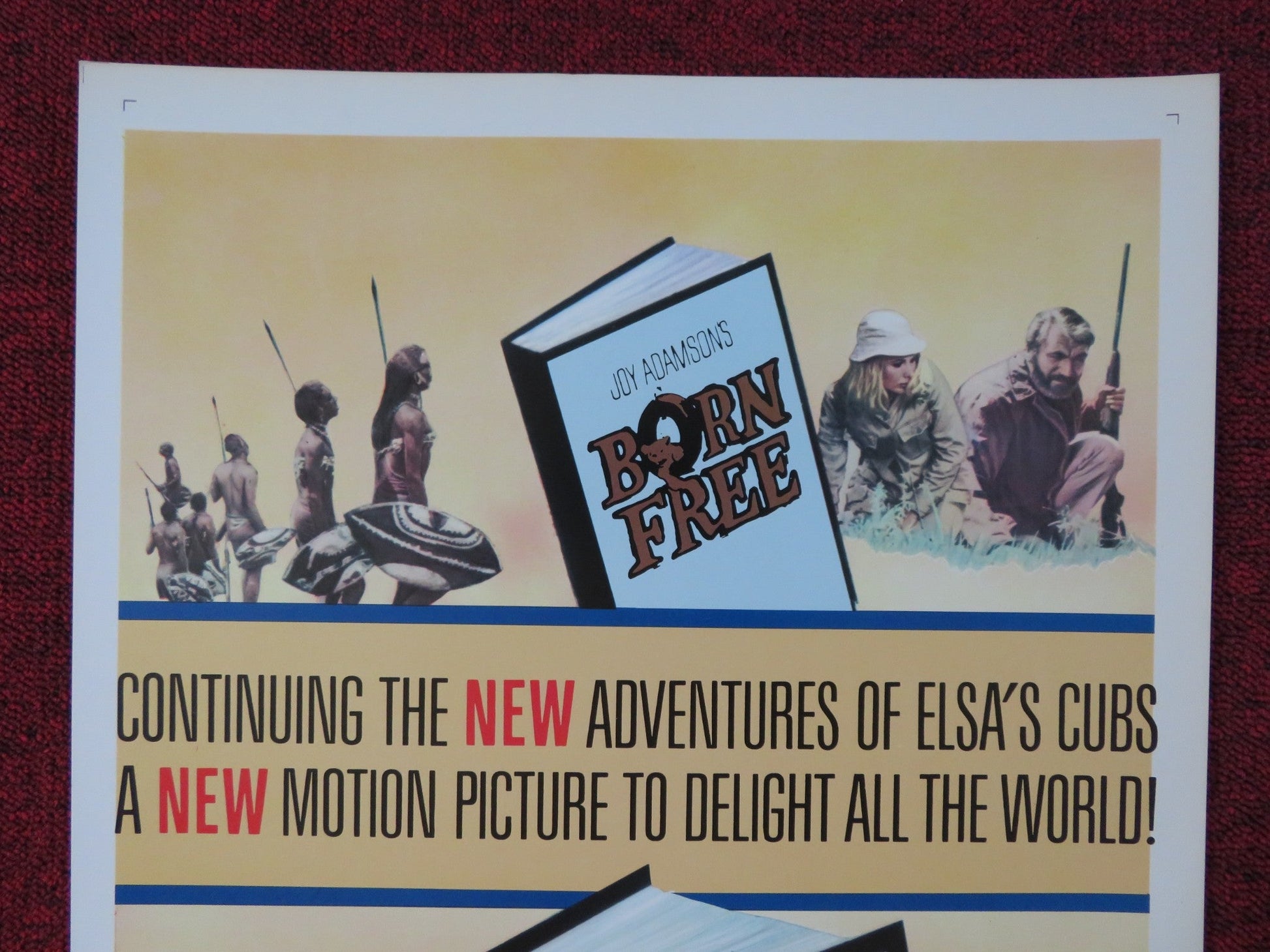 LIVING FREE US INSERT (14"x 36") POSTER NIGEL DAVENPORT SUSAN HAMPSHIRE 1972 Rendezvous Cinema Movie posters