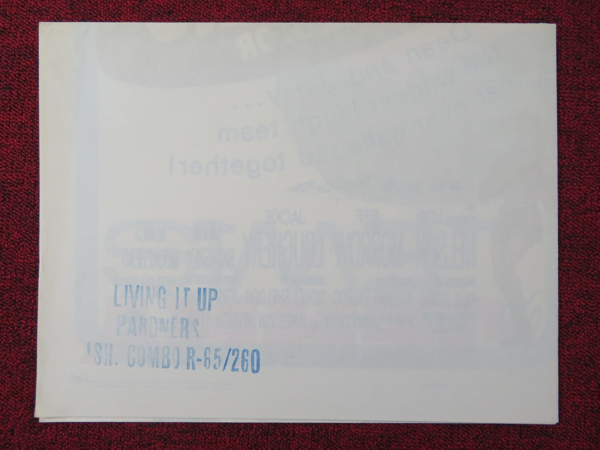 LIVING IT UP PARDNERS COMBO FOLDED US ONE SHEET POSTER DEAN MARTIN J. LEWIS 1965 Rendezvous Cinema Movie posters