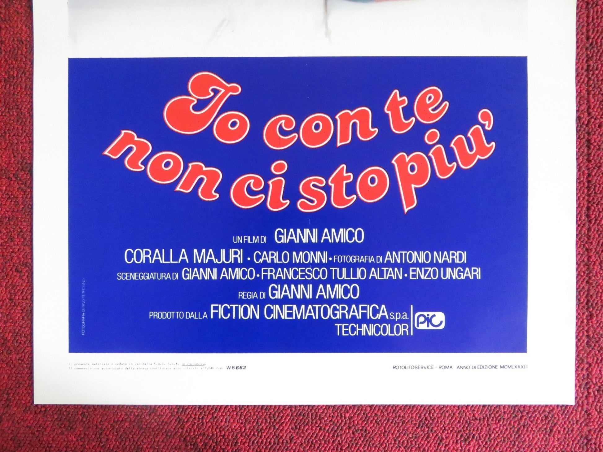 LO CON TE NON CI STO PIU' ITALIAN LOCANDINA POSTER MONICA GUERRITORE 1983 Rendezvous Cinema Movie posters
