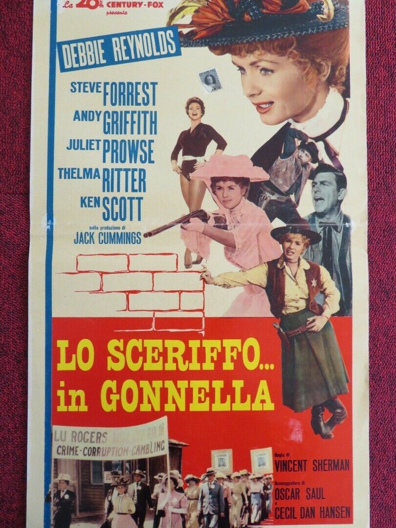 LO SCERIFFO... IN GONNELLA ITALIAN LOCANDINA (27.5"x13") POSTER D REYNOLDS 1961 Movie posters