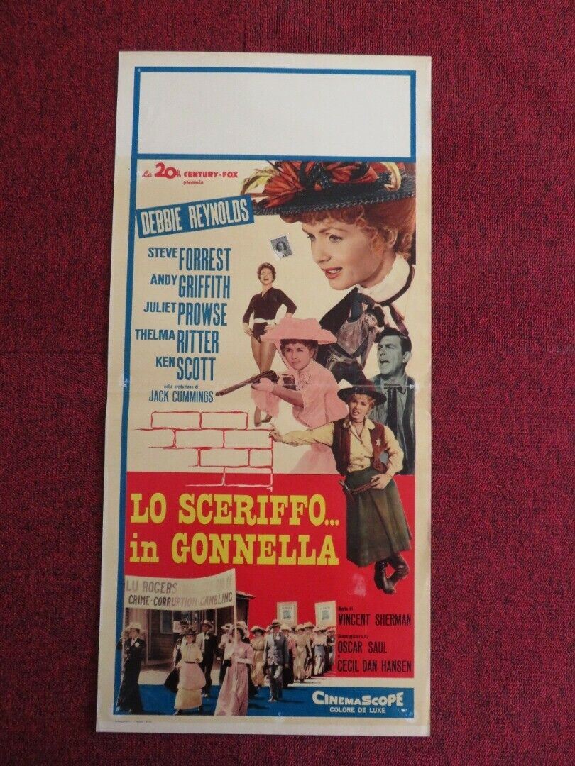 LO SCERIFFO... IN GONNELLA ITALIAN LOCANDINA (27.5"x13") POSTER D REYNOLDS 1961 Movie posters
