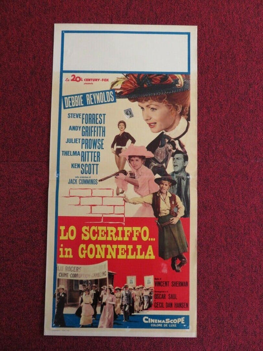 LO SCERIFFO... IN GONNELLA ITALIAN LOCANDINA (27.5"x13") POSTER D REYNOLDS 1961 Movie posters