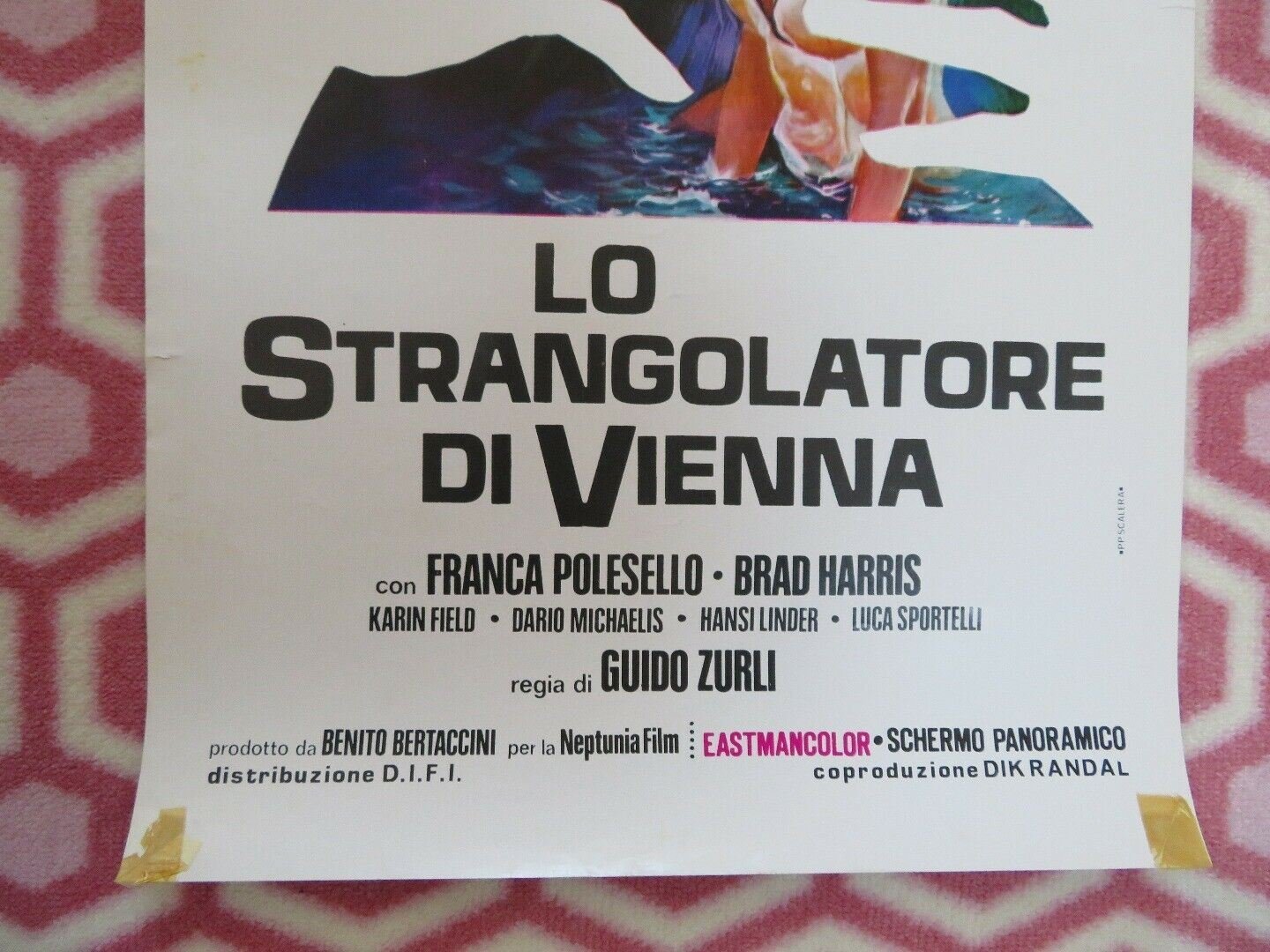LO STRANGOLATORE DI VIENNA/The Mad Butcher ITALIAN LOCANDINA (27" x 13") POSTER Movie posters