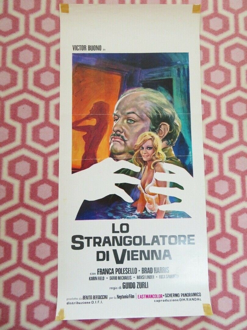 LO STRANGOLATORE DI VIENNA/The Mad Butcher ITALIAN LOCANDINA (27" x 13") POSTER Movie posters