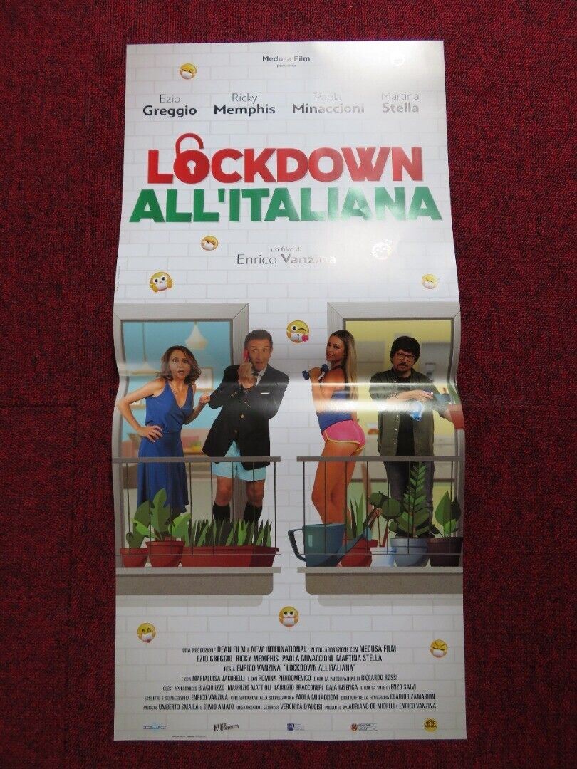 LOCKDOWN ALL'ITALIANA ITALIAN LOCANDINA (26.5"x12.5") POSTER EZIO GREGGIO 2020 Movie posters