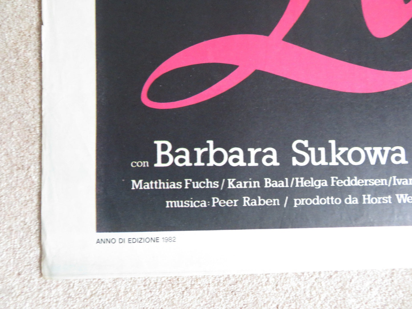 LOLA ITALIAN 2 FOGLIO POSTER BARBARA SUKOWA ARMIN MUELLER - STAHL 1981 Rendezvous Cinema Movie posters