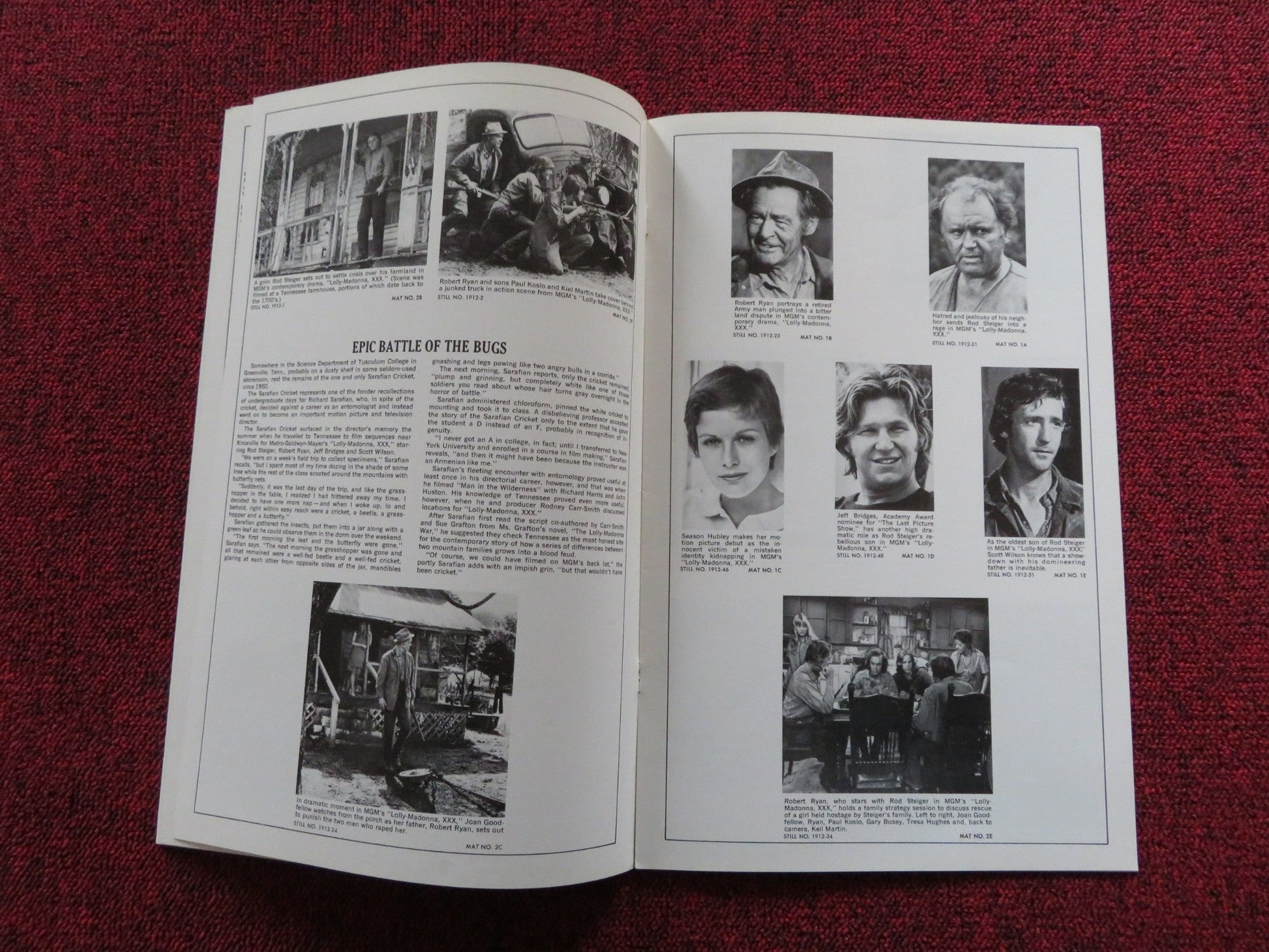 LOLLY - MADONNA US PRESSBOOK - UNCUT ROD STEIGER JEFF BRIDGES 1973 Rendezvous Cinema Movie posters