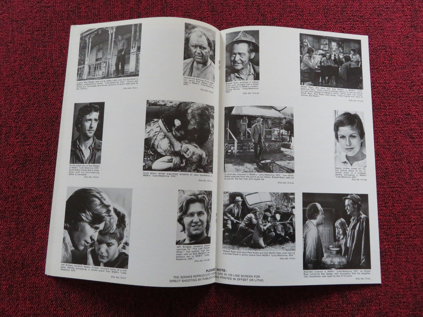LOLLY - MADONNA US PRESSBOOK - UNCUT ROD STEIGER JEFF BRIDGES 1973 Rendezvous Cinema Movie posters