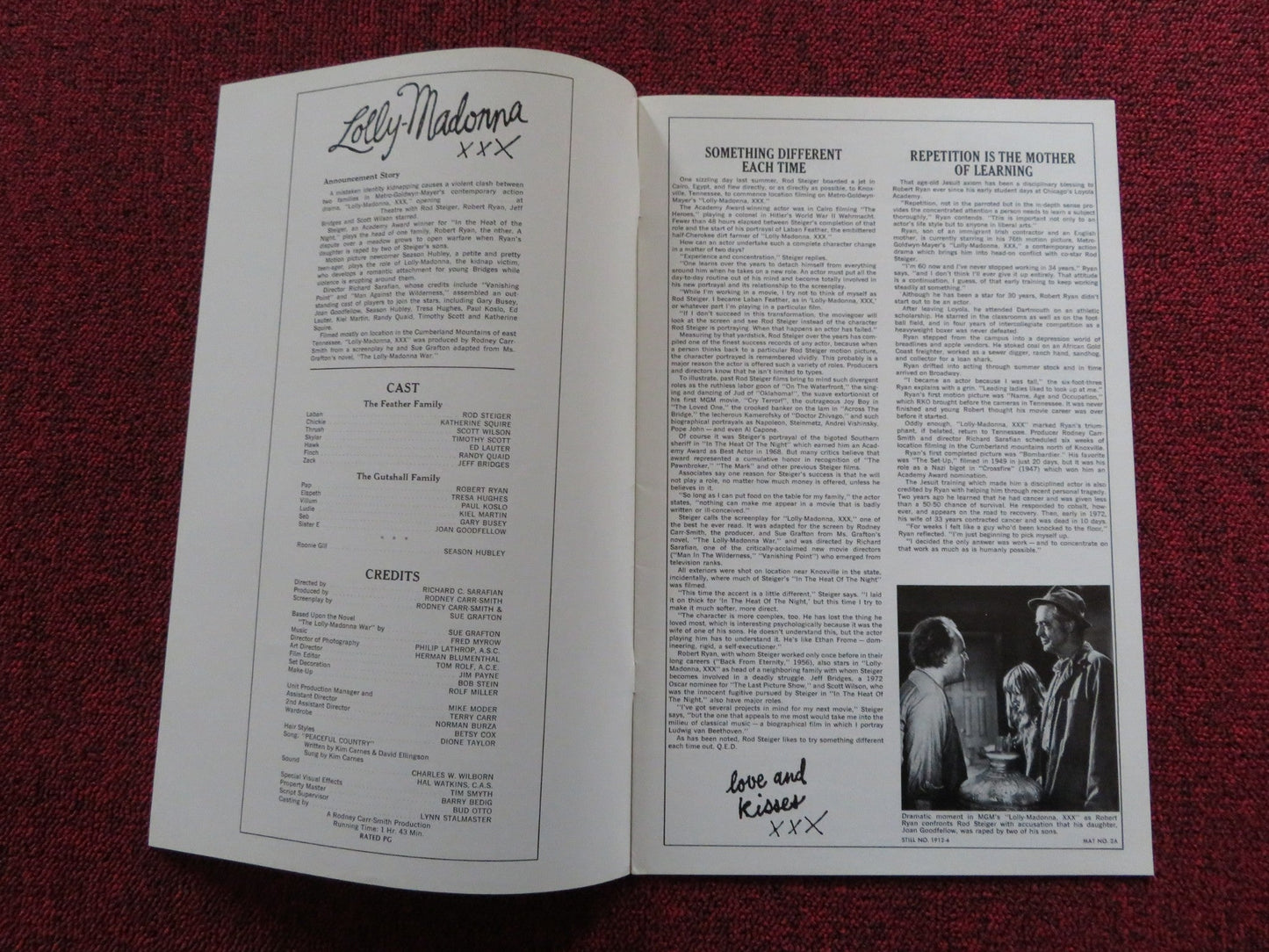 LOLLY - MADONNA US PRESSBOOK - UNCUT ROD STEIGER JEFF BRIDGES 1973 Rendezvous Cinema Movie posters